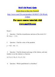 MAT 126 Week 3 Quiz