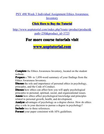 ethics awareness inventory