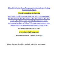 BSA 385 Week 5 Team Assignment Smith Software Testing Environment Paper/TutorialRank