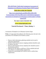 BSA 400 Week 2 Individual Assignment Assessment of Enterprise Level Business Systems Paper/TutorialRank