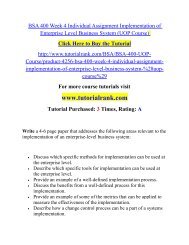 BSA 400 Week 4 Individual Assignment Implementation of Enterprise Level Business System/TutorialRank