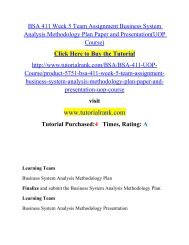 BSA 411 Week 5 Team Assignment Business System Analysis Methodology Plan Paper and Presentation/TutorialRank