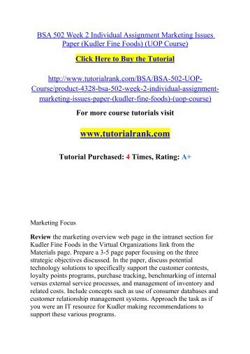 Marketing research paper pdf kudler fine foods virtual organization