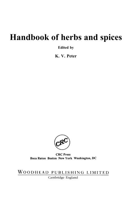 Handbook Of Herbs And Spices Monkeypuppet Net