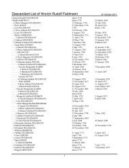 Descendant List of Hinrich Rudolf Feldmann