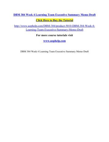 executive summary memo