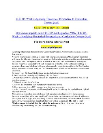 ECE 315 Week 2 Applying Theoretical Perspective to Curriculum Content.pdf