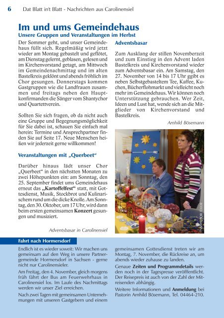 Ausgabe September bis November 201 - Ev. Kirchengemeinden ...