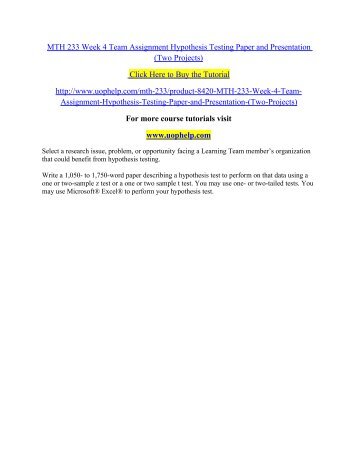 two or more sample hypothesis testing paper One sample hypothesis testing paper do major league baseball teams with higher salaries win more frequently than other teams although many people believe that the. two or more sample hypothesis testing paper One sample hypothesis testing paper do major league baseball teams with higher salaries win more frequently than other teams although many people believe that the.