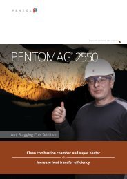 Anti slagging coal additive, PentoMag 2550