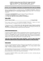 VENTE AUX ENCHERES PUBLIQUES SUR REITERATION DES ENCHERES