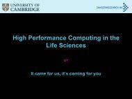 High Performance Computing in the Life Sciences