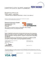 CERTIFICATE SUPPLEMENT HVNORD - Kienzle Automotive GmbH