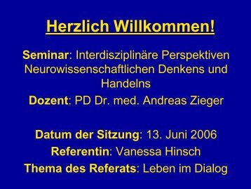 Seminar : Interdisziplinäre Perspektiven - Andreas Zieger