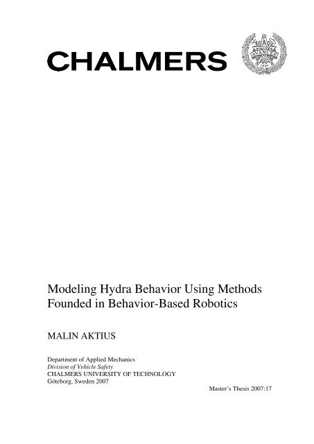 Modeling Hydra Behavior Using Methods Founded in Behavior-Based Robotics