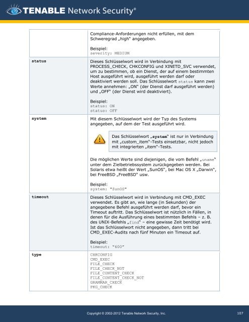 Nessus Compliance Reference