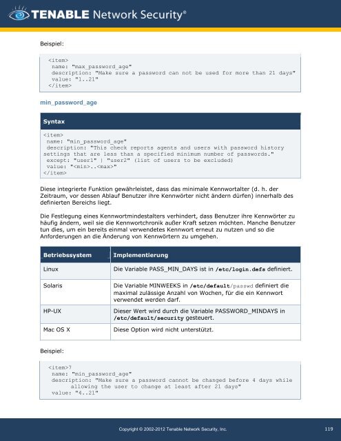 Nessus Compliance Reference