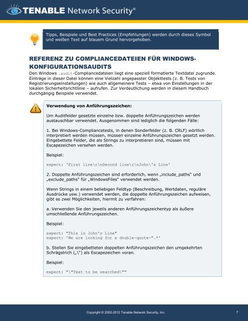 Nessus Compliance Reference