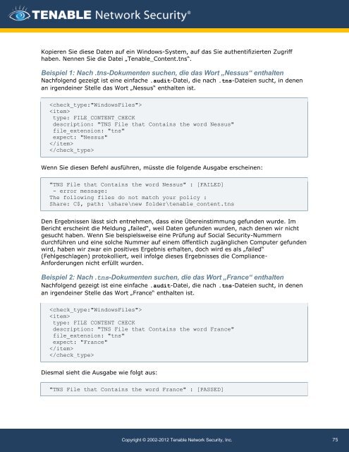 Nessus Compliance Reference