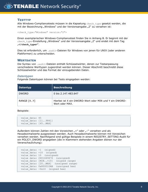 Nessus Compliance Reference