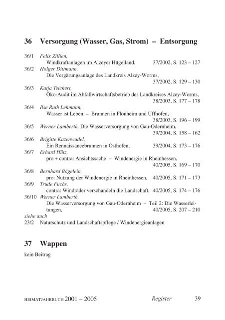 Heimatjahrbuch - Landkreis Alzey-Worms