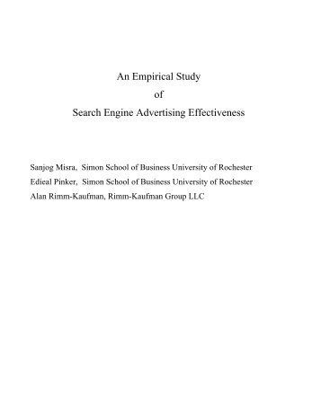 An Empirical Study of Search Engine Advertising Effectiveness