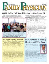 Continued from page 1 - Oklahoma Academy of Family Physicians