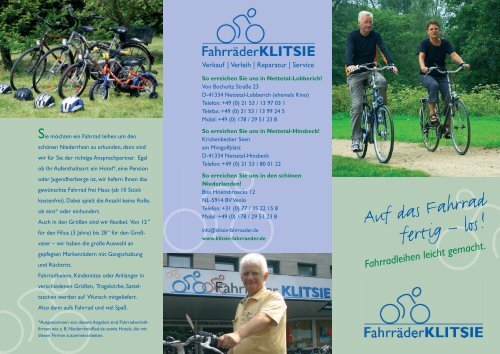 Fahrradleihen leicht gemacht. - Klitsie Fahrräder