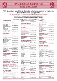 PcYc BuSineSS SuPPoRteRS cLuB diRectoRY - PCYC Queensland