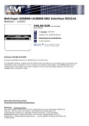 Behringer AES808+ACB808 EBU Interface DX3216