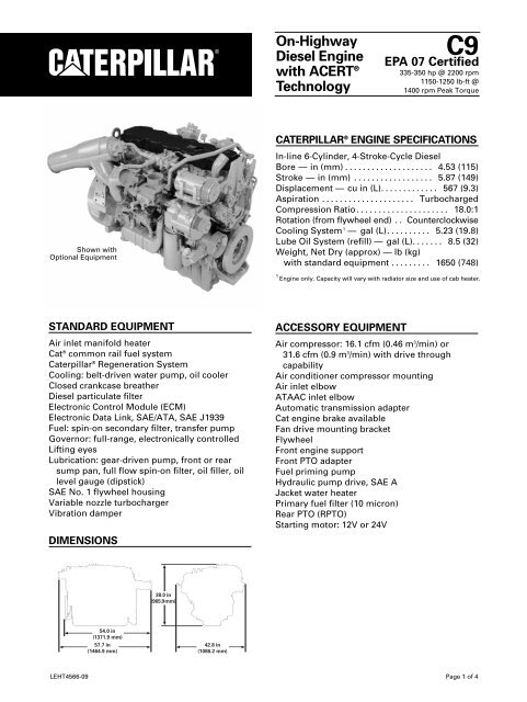 c9 on-highway diesel engine