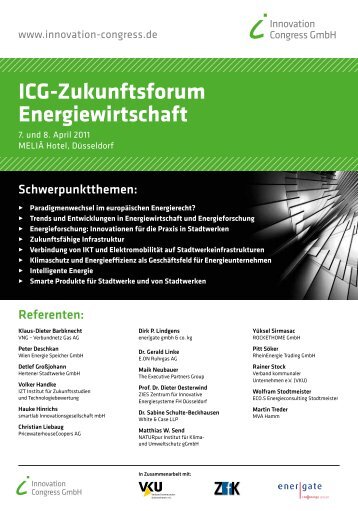 ICG-Zukunftsforum Energie wirtschaft - ICG Innovation Congress GmbH