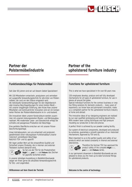 Polstergelenke - Ferdinand Lusch GmbH