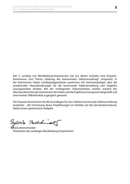 Stärkung der kommunalen Selbstverwaltung - Landtag Mecklenburg ...