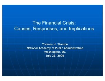 The Financial Crisis Causes Responses and Implications