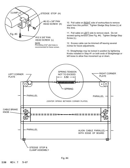 ASSEMBLY INSTRUCTIONS for MOUNTING STRAIGHTEDGE on POST FORMED TOPS