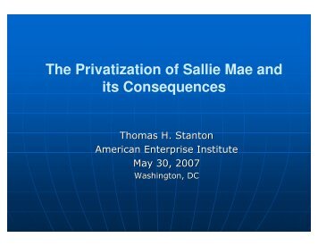 The Privatization of Sallie Mae and its Consequences