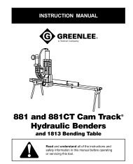 881 and 881CT Cam Track Hydraulic Benders