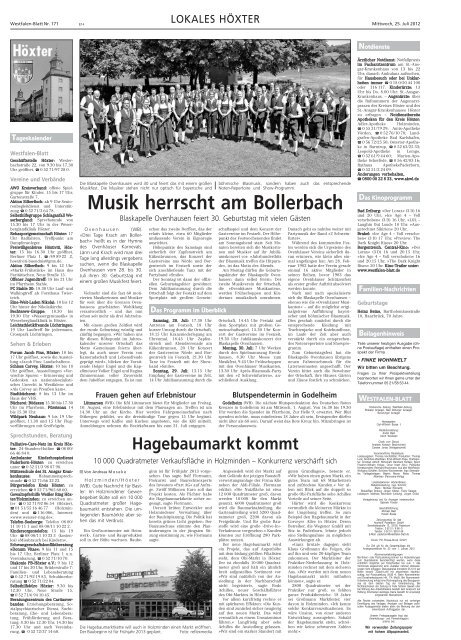 Höxter - Westfalen-Blatt : eZeitung - Ihre Lokalausgaben im Internet