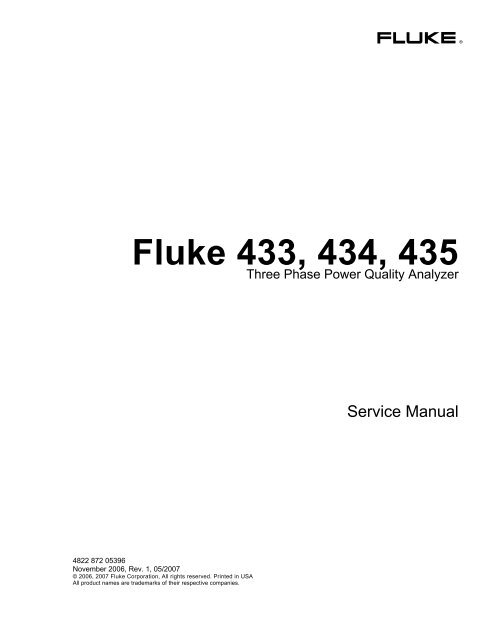 Fluke 433 434 435 Fluke 433 434 435