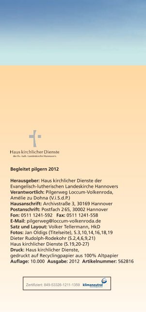 Begleitet pilgern 2012 - Kloster Loccum