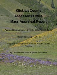 Klickitat County Assessor's Office Mass Appraisal Report