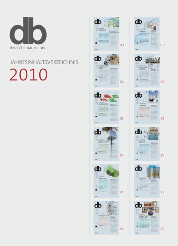 Jahresinhaltsverzeichnis 2010 - db - Deutsche Bauzeitung