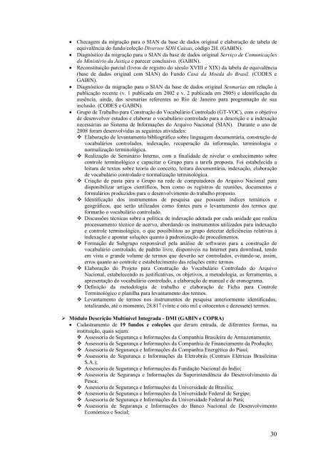 ARQUIVO NACIONAL RELATÓRIO DE GESTÃO DO EXERCÍCIO DE 2008