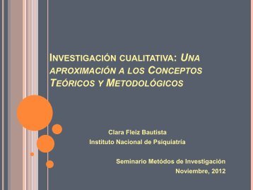 INVESTIGACIÓN CUALITATIVA UNA CONCEPTOS TEÓRICOS METODOLÓGICOS