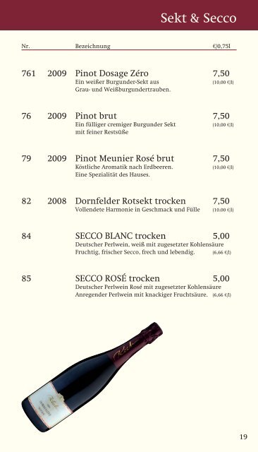 WEINGUT BERNHARD KOCH WEINE UND PREISE 1/2012