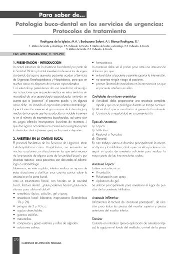 PatologÃ­a buco-dental en los servicios de urgencias - AsociaciÃ³n ...