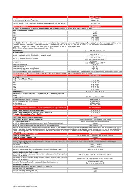 Descargar Plan de Coberturas y Primas - RIMAC Seguros