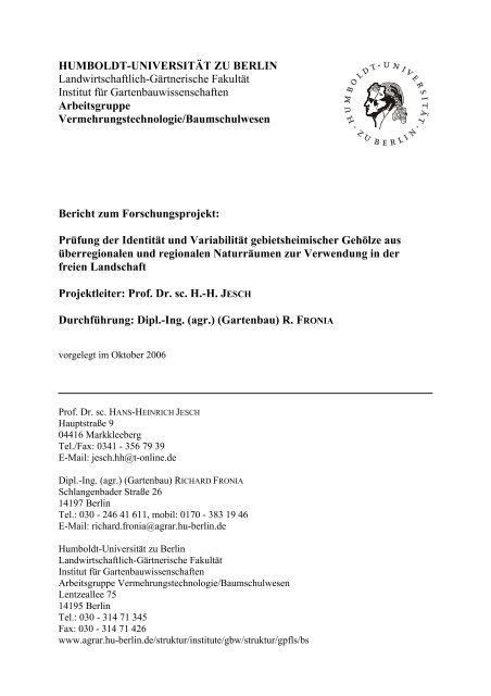 Jesch Gutachten Bund Deutscher Baumschulen Bdb