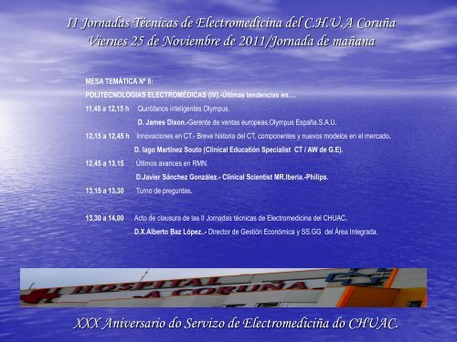 II Jornadas Técnicas de Electromedicina del C.H.U.A Coruña